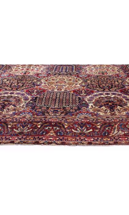 11 x 16 Late 19th Century Antique Persian Yazd Rug 73339