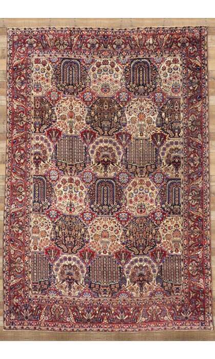 11 x 16 Late 19th Century Antique Persian Yazd Rug 73339