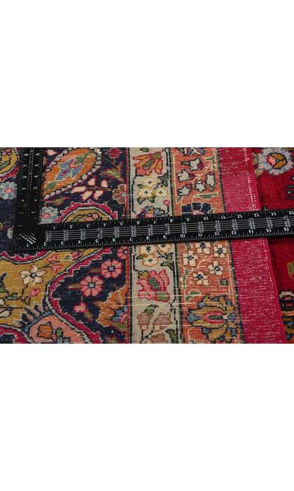 13 x 17 Antique Red Persian Mashhad Rug 79183
