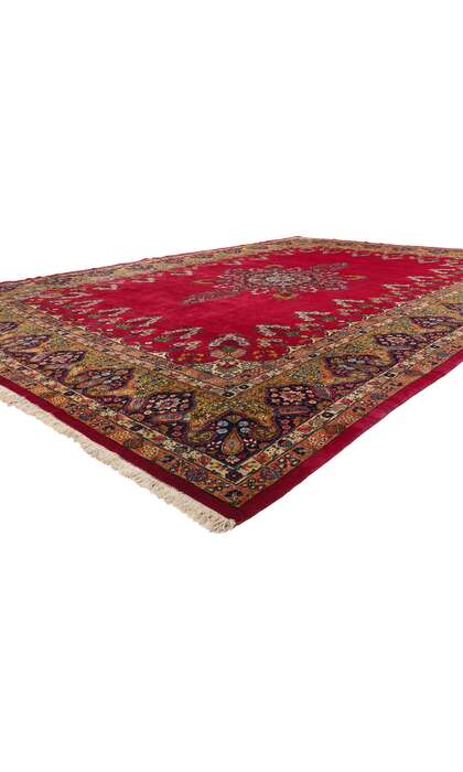 13 x 17 Antique Red Persian Mashhad Rug 79183