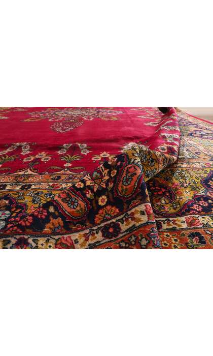 13 x 17 Antique Red Persian Mashhad Rug 79183