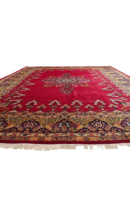 13 x 17 Antique Red Persian Mashhad Rug 79183