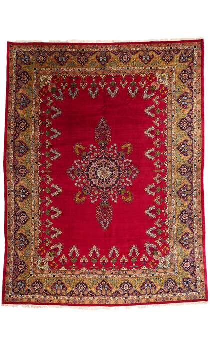 13 x 17 Antique Red Persian Mashhad Rug 79183