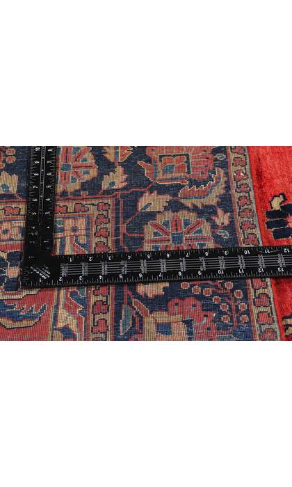 6 x 10 Antique Red Persian Mohajeran Sarouk Rug 79184