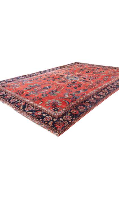 6 x 10 Antique Red Persian Mohajeran Sarouk Rug 79184