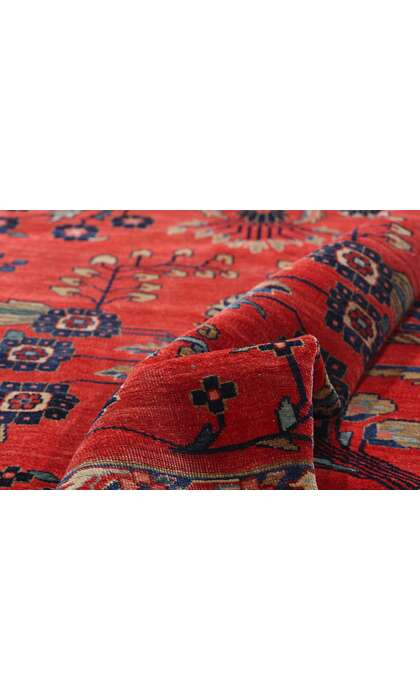 6 x 10 Antique Red Persian Mohajeran Sarouk Rug 79184