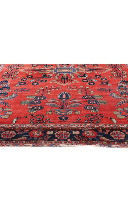 6 x 10 Antique Red Persian Mohajeran Sarouk Rug 79184