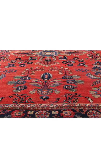 6 x 10 Antique Red Persian Mohajeran Sarouk Rug 79184
