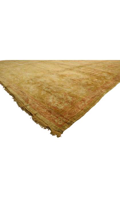 12 x 32 Late 19th Century Antique Turkish Oushak Rug 77441