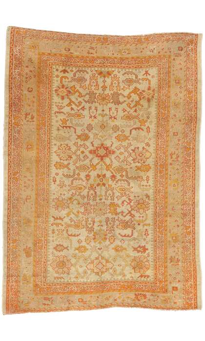7 x 10 Late 19th Century Antique Turkish Oushak Rug 74181