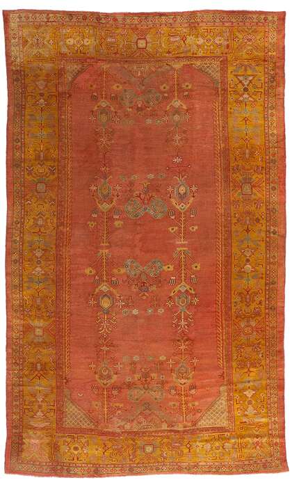 9 x 15 Late 19th Century Antique Turkish Oushak Rug 73790