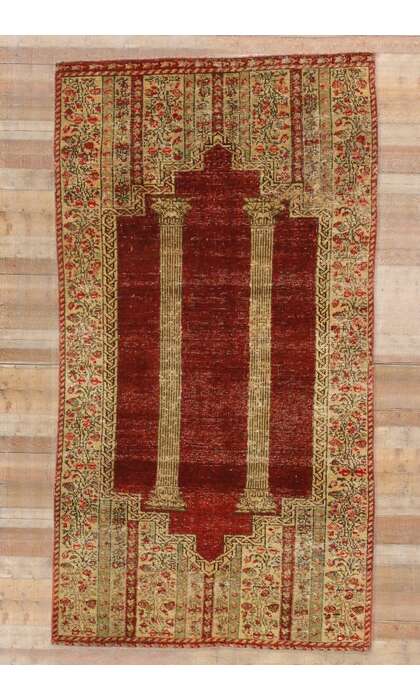 2 x 4 Antique Turkish Prayer Rug 51566