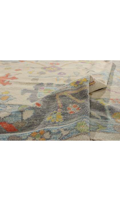 9 x 12 Modern Colorful Turkish Oushak Rug 53607