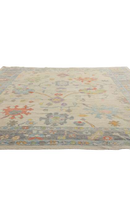 9 x 12 Modern Colorful Turkish Oushak Rug 53607