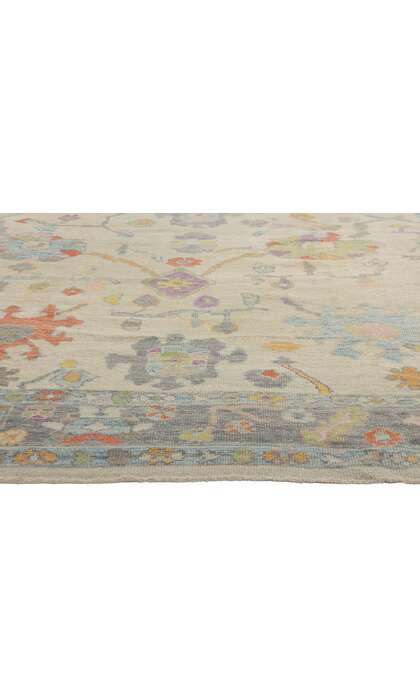 9 x 12 Modern Colorful Turkish Oushak Rug 53607