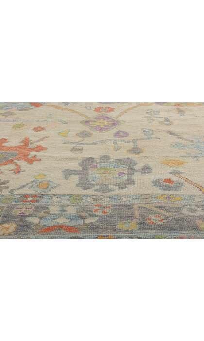 9 x 12 Modern Colorful Turkish Oushak Rug 53607