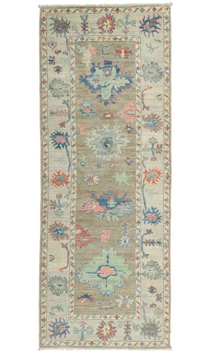 3 x 8 Modern Colorful Oushak Rug Runner 80963