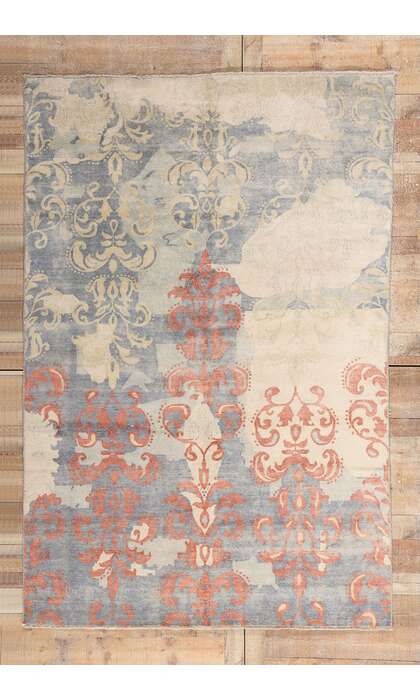 6 x 9 Contemporary Abstract Damask Area Rug 80743