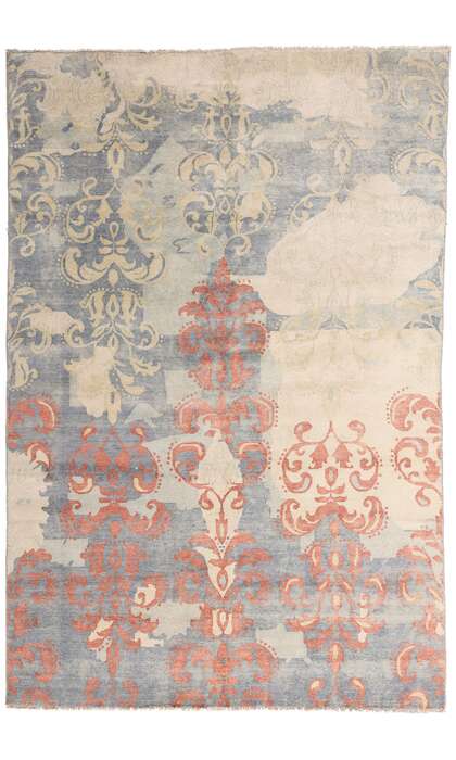 6 x 9 Contemporary Abstract Damask Area Rug 80743