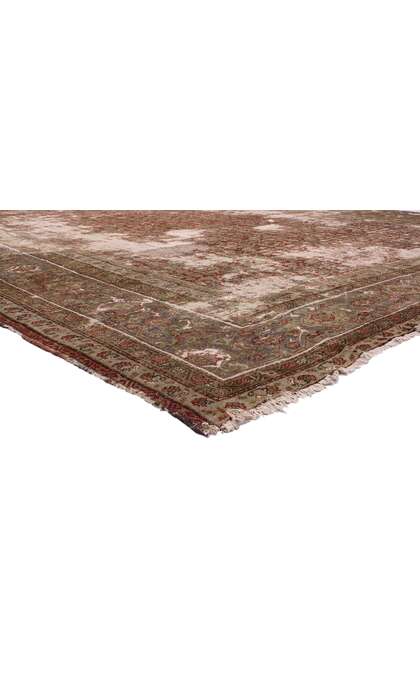 13 x 18 Late 19th Century Distressed Antique Persian Sultanabad Rug 73485
