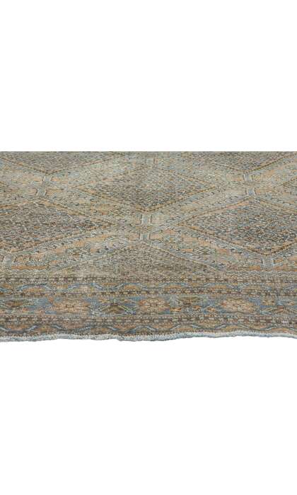 7 x 11 Distressed Vintage Blue Persian Ardabil Rug 61188