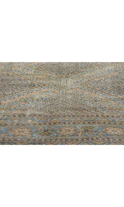 7 x 11 Distressed Vintage Blue Persian Ardabil Rug 61188