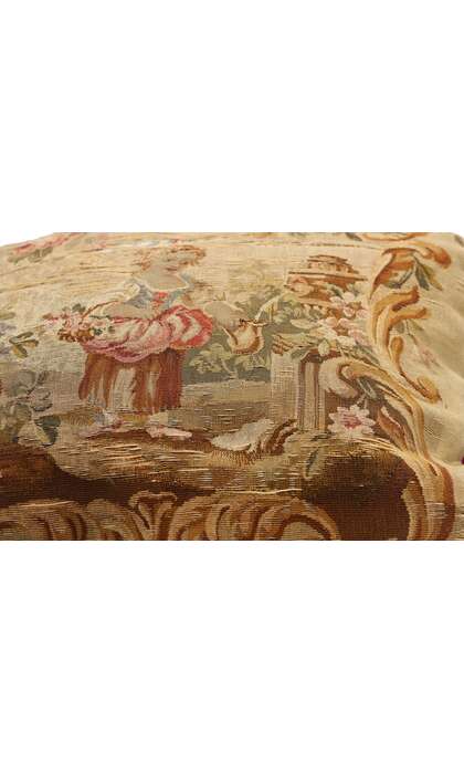 1 x 1 Antique French Aubusson Tapestry Cushion 79198