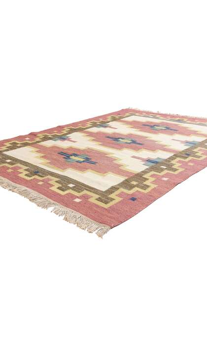 5 x 8 Greta Kruse Vintage Swedish Rollakan Rug 79038
