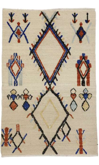 4 x 6 Modern Moroccan High-Low Rug 80274