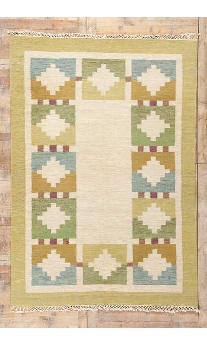 7 x 10 Ida Rydelius Vintage Swedish Rollakan Rug 79031