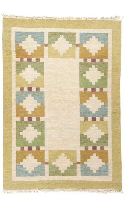 7 x 10 Ida Rydelius Vintage Swedish Rollakan Rug 79031