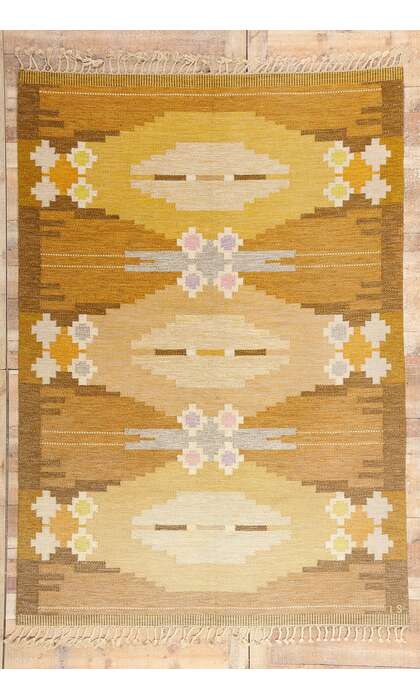 6 x 9 Ingegerd Silow Vintage Swedish Rollakan Rug 79024
