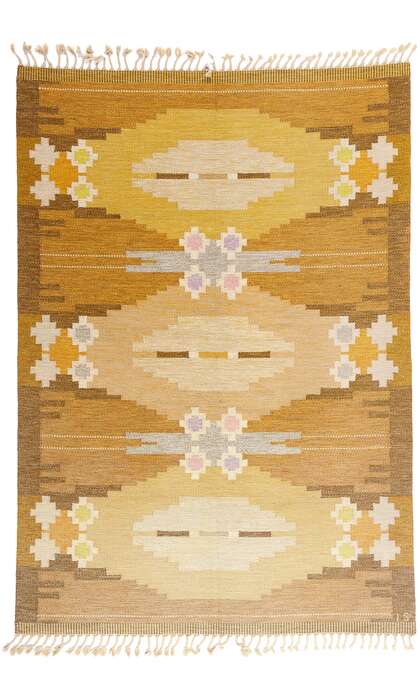 6 x 9 Ingegerd Silow Vintage Swedish Rollakan Rug 79024