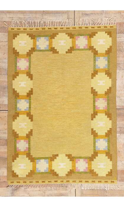 5 x 8 Ingegerd Silow Vintage Swedish Rollakan Rug 79026