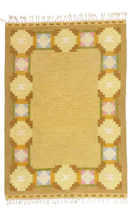 5 x 8 Ingegerd Silow Vintage Swedish Rollakan Rug 79026