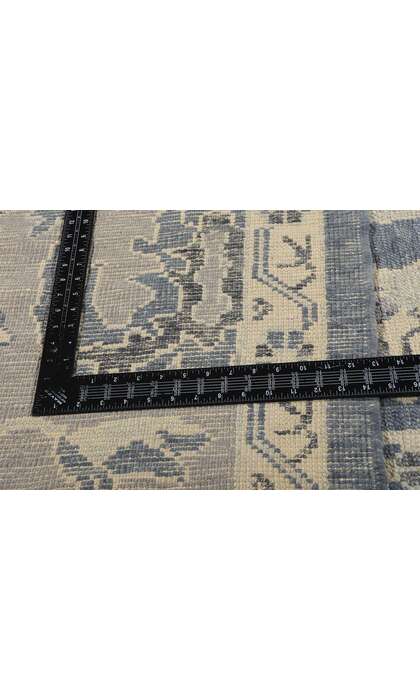 10 x 14 Modern Blue Turkish Oushak Rug 52905