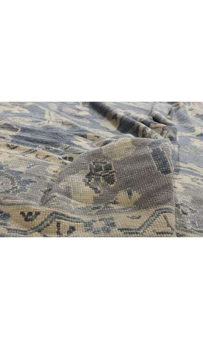 10 x 14 Modern Blue Turkish Oushak Rug 52905