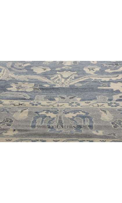 10 x 14 Modern Blue Turkish Oushak Rug 52905