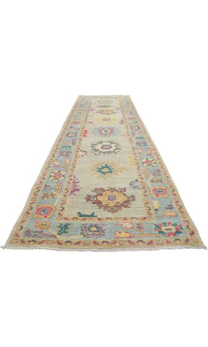 3 x 12 Modern Colorful Oushak Rug Runner 80966