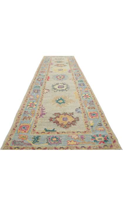 3 x 12 Modern Colorful Oushak Rug Runner 80966