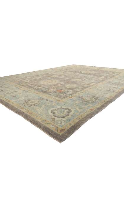 12 x 15 Modern Earth-Tone Turkish Oushak Rug 53157