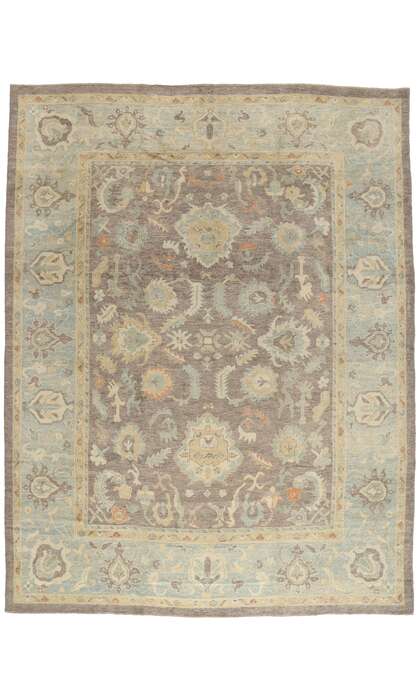12 x 15 Modern Earth-Tone Turkish Oushak Rug 53157