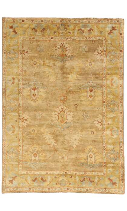 6 x 9 Modern Earth-Tone Oushak Rug 79195