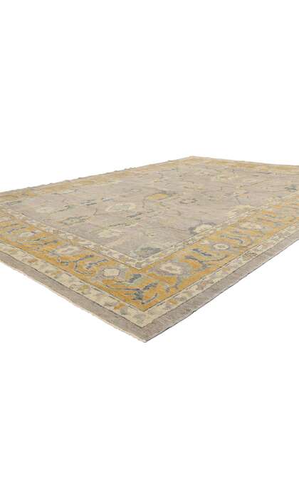 9 x 12 Modern Earth-Tone Turkish Oushak Rug 53206