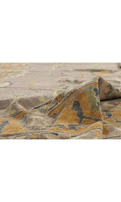 9 x 12 Modern Earth-Tone Turkish Oushak Rug 53206