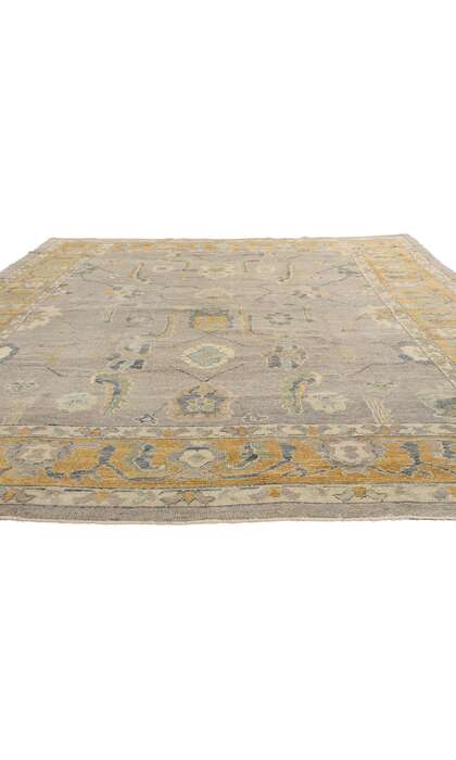 9 x 12 Modern Earth-Tone Turkish Oushak Rug 53206