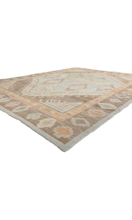 11 x 13 Modern Earth-Tone Turkish Oushak Rug 53603