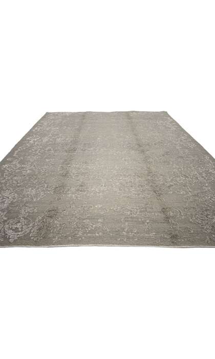 6 x 9 Modern Erased Damask Wool and Silk Rug 30100