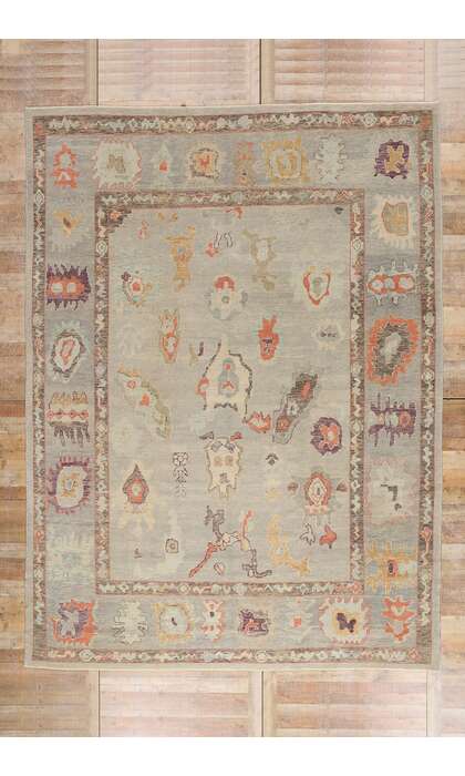 10 x 14 Modern Turkish Oushak Rug 52858