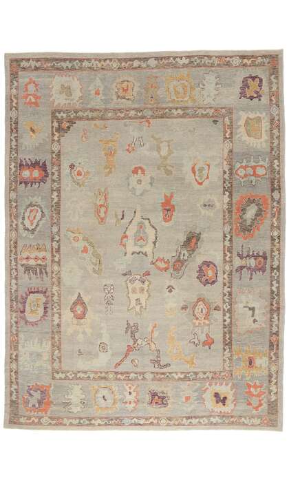 10 x 14 Modern Turkish Oushak Rug 52858